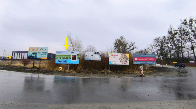 Щит 6x3,  м. Жовква, вїзд в місто з сторони кордону (м. Рава - Руська), на обїздну, на м.Львів, м.Червоноград, на АЗК БРСМ, траса Львів- Рава-Руська (М-09)