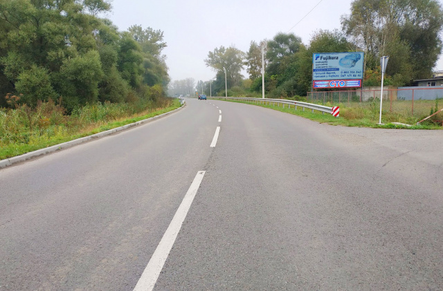 Щит 6x3,  м. Жидачів, вул. Данила Галицького, автошлях М12 (Стрий - Тернопіль), центральний виїзд з м.Жидачів в сторону м. Тернопіль, обмеження швидкості, автомийка Lux Wash, СТО